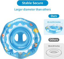 Inflatable Baby Swimming Float with Safe Seat for Age 6-36 Months Toddler (Blue)