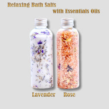 Natural Bath Salts for Women Home spa. These Lavender Bath Salts are The Perfect Relaxation Gifts for Women. Pamper Your Mum or Friend with This Muscle soak Care Package of Bath Salt in a Gift Box.