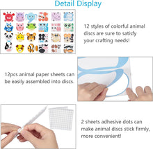 LOOPES Arts and Crafts for Kids 12 Pack Animals Paper Plates Art Sets DIY Craft Kit with Double-Sided Adhesive Tape for 3-12 Years Old Boys Girls Gift & Educational Toys Kits