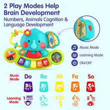 HOLA Baby Toys 6 to 12 Months, Toys of Baby 12 Months, Musical Elephant Piano Baby Toys 6 Months Plus 12 18 Months, Interactive Early Learning Toys for 6 Month Old Babies Girls Boys Gifts