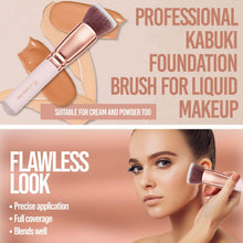 Make Up Brush Foundation Kabuki Flat Top - Perfect For Blending Liquid, Cream or Flawless Powder Cosmetics - Buffing, Stippling, Concealer - Premium Quality Synthetic Dense Bristles!