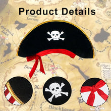 iwiio Pirate Accessories Pirate Hat and Pirate Eye Patch Halloween Pirate Captain Dress Up Pirate Hat Adult Kids for Pirate Party Cosplay