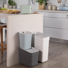Curver Ready to Collect 100% Recycled 5L Kitchen Accessories Recycling Lift Top Bin Green with Light Grey Lid