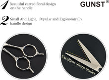 GUNST Hairdressing Scissors Set 5.5 Inches with Fine Handles Floral Pattern