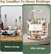 LZDMY Makeup Storage Organiser with Clear Lid, Skincare Organiser Drawers Beauty Holder Cosmetic Organisers for Bathroom, DressingTable Organiser Dustproof Waterproof