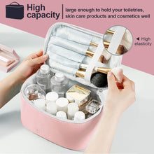 Makeup Bag Portable Travel Cosmetic Bag for Women, Beauty Zipper Makeup Organizer Bag with Inner Pouch PU Leather Washable Waterproof