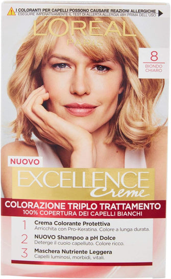 L'OREAL Excellence No.8 Light Blond Hair - Hair Dye