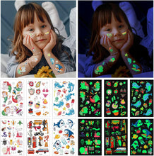 Awinmay 310 Pieces Luminous Temporary Tattoos for Kids,Mixed Styles Glow In The Dark Tattoos for Boys and Girls,Unicorn Dinosaur Pirate Mermaid Fake Tattoo Stickers,Glow Party Supplies Arts and Crafts