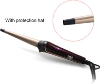 Hair Curling Wand 13mm to 25mm by H&S Pro with Tourmaline Ceramic Barrel Cool Tip and Auto Shut Off, Dual Voltage Curling Iron with Free Heat Resistant Glove