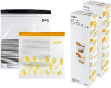 50 IKEA resealable bags (ISTAD) - GREY - ziplock - food freezer sandwich bags - 25 x 1.2L + 25 x 2.5L