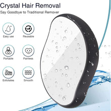 Crystal Hair Eraser,Reusable Magic Painless Hair Eraser for Women, Portable Hair Removal Stone,Magic Crystal Hair Remover with Gentle Skin Exfoliation, Easy to Use, Works On All Body Parts(Black)