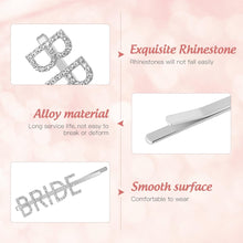 Lurrose 2Pcs Rhinestone Letter Bobby Pin Bride Crystal Hair pin for Women Ladies