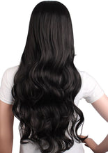 MapofBeauty 28 Inch/70cm Beautiful Charming Women Long Wave Curly Oblique Bangs Synthetic Wig (Black)