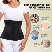 MAMODY Postpartum Belly Wrap  C Section Recovery Belt, Post Partum Women Belly Belt, Abdominal Binder After Pregnancy Postpartum Belly Band After Birth Brace (Black, L)