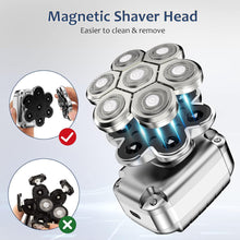 Head Shavers for Bald Men, 7D Magnetic Detachable Head Shaver Waterproof, Electric Men's Rotary Razor LED Display Grooming Kit and Wet/Dry Rechargeable Shaver with Beard Trimmer Nose Hair Clipper