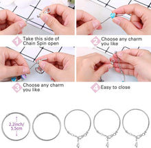 LauCentral 73 Pieces Charm Bracelet Making Kits, Jewelry Making Supplies Beads DIY Art Crafts Supplies Set with Snake Chain String for Christmas Gifts for Girls Teens Children Age 8-12