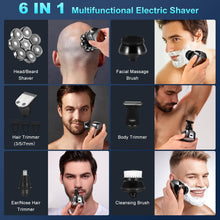 Head Shavers for Men,Upgrade 8D Electric Shavers Men,Rotary Razors Waterproof Wet & Dry, Rechargeable Mens Shaver with LED Display,6-in-1 Grooming Kit Gift with Beard/Nose Trimmer,Cleansing Brush