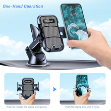 Blukar Car Phone Holder, Adjustable Car Phone Mount Cradle 360 Rotation - 4 in 1 Super Stable for Dashboard/Windscreen/Air Vent, One Button Release for All 4.7 to 6.7 inch Smartphones