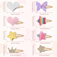 Lusofie 8 Pairs Girls Hair Clips, Sparkly Metal Snap Hair Clips Star/Crown/Heart/Butterfly Sequins Cute Snap Hair Clips for Girls Kids