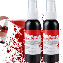 Fake Blood Gel Spray, Halloween Fake Blood Spray, 60ml Washable Red Fake Blood liquid, Halloween Makeup for Vampire Monster Zombie Bride, Cosplay Halloween Party (2PC)