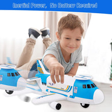 m zimoon Transport Airplane, Transport Cargo Plane Car Kids Toys Set with 4pcs Cars, 1pcs Helicopter Toy and 1pcs DIY Stickers Gift Toys for Boys Girls