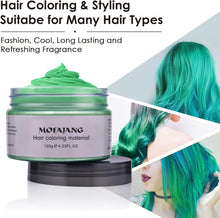 Hair Colour Wax, 120g Temporary Coloured Hair Paint Wax, Easy Washable Colour Change Hair Dye for Kids,Women,Men(Green)