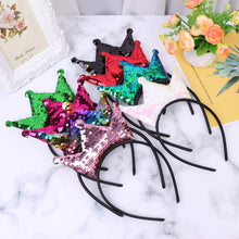 Lurrose 8PCS Crown Headbands Sequins Tiara Crown Hairband Princess Headband Girls Hair Bands for BirthdaY Party Festival