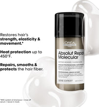 LOreal Professionnel, Absolut Repair Molecular Leave-In-Mask, Creamy Texture, Repairs Damage & Restores Strength, Heat Protectant For Hair, For All Damaged Hair Types, SERIE EXPERT, 100ml