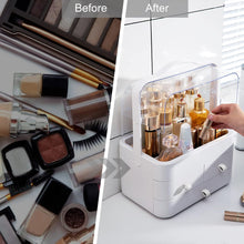 LZDMY Makeup Organiser Storage Drawers, Cosmetic Organisers Acrylic, Skincare Organiser Beauty Caddy Storage Box for Dresser & Bathroom, Dust-Proof Waterproof, White