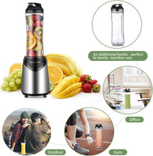 La Reveuse Smoothie Blender Personal Size with 2 BPA Free Portable Travel Sports Bottles (550ml),300 Watts,Silver