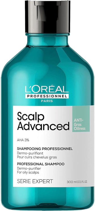 L'Oral Professionnel Scalp Advanced Anti-Oiliness Dermo-Purifier Shampoo, For Oily, Greasy Hair, Serie Expert, 300ml