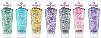 Holographic Glitter Face and Body Gel 7 Pack Cosmetic Glitter, Body Glitter, Hair Glitter, Festival Gel