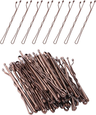 Hair Pins, 50pc Brown Bobby Pins Hair Grips, Ideal for Fine Hair - Does Not Peel Off (5cm)1