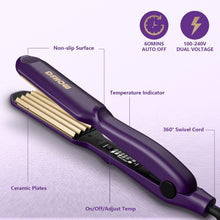 Crimping Iron Hair Crimper for Hair DSHOW Hair Waver Volumizing Crimper with Titanium Ceramic Plates Styling Tools for Women Girls (Purple)