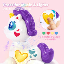 hahaland Unicorn Toys for 1 Year Old Girl, Montessori Toys for 1 Year Old Girl Musical Light up Kid Girl Interactive Travel Toys Baby Toys 12-18 Months 1+ Year Old Girl Birthday Gifts