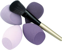 Mocarheri Makeup Sponge 4Pcs & Foundation Brushes 1Pcs, Soft Sponge For Liquid Foundation, Creams, and PowdersLatex Free Wet and Dry Makeup Sponge (Purple Series)