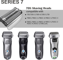 70S for Braun Series 7 Replacement Head,70S Foil & Cutter Replace Blade Wet and Dry Suitable for Braun S7 ProSkin 720 730 760CC 765CC 790CC,Etc Silver (70S)