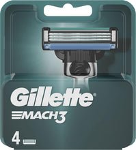 Gillette Mach3 Razor Blades Men, Pack of 4 Razor Blade Refills, Stronger Than Steel Blades, Enhanced Lubrastrip (Packaging may vary)