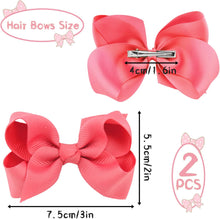 6Pcs Ribbon Hair Bow Clips Barrettes, 3 inch Ponytail Holder Bow Hair Bow with Duckbill Clip for Children Kids Girls Women(6 colors)