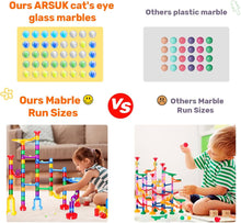 LOYO Marble Run, Marble Runs with Glass Marbles for Kids, Marble Game STEM Educational Learning Toy, Construction Building Toy Gifts for Boys Girls 4 5 6 7 8 + Year Old