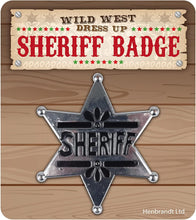 HENBRANDT Adult Sheriff Badge 5.5cm Star Badge Police Sheriff Cowboy Detective Badge Wild West Fancy Dress Halloween Cosplay Fancy Dress Costume Accessories for Men and Women