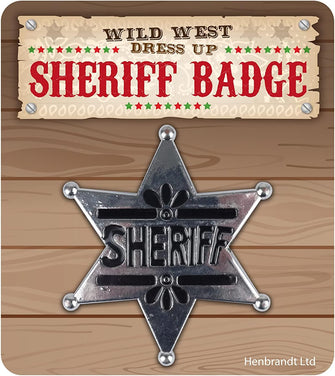 HENBRANDT Adult Sheriff Badge 5.5cm Star Badge Police Sheriff Cowboy Detective Badge Wild West Fancy Dress Halloween Cosplay Fancy Dress Costume Accessories for Men and Women