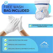 Home Solutions White Cotton Gloves for Eczema  8 Pairs  Free Wash Bag  Hand Moisturising Gloves, White Cotton Gloves for Dry Hands, Eczema Gloves, White Gloves, Exfloitants Gloves