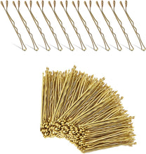 Enselling Hair Grips Pack of 50-5.5cm - Crimped Blonde Bobby Pins for Women, Girls and Hairdressing Salons -Perfect for Thick, Thin & Curly Hair Styling (Golden)