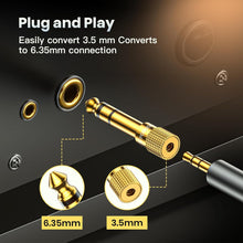 POSUGEAR Headphone Jack Adapter, Gold Plated Headphone Adapter 6.35mm (1/4 inch) Male to 3.5mm (1/8 inch) Female Audio Plug, Aux Jack Converter for Electric Keyboard, Speaker