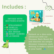 Dinosaur Bath Bomb Set - 6PC Fizzy Bath Bombs with Surprise Dino Toys - Kids' Natural Essential Oil Bath Time Adventure, Fun Bath time, Bubble Bath, Great Gift for Boys and Girls, 100% Child Safe