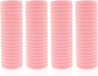 100 Pack Seamless Hair Ties for Women Girls Ponytail Holders for Thick Hair (Pink)