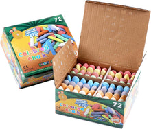 Kids B Crafty 72 Pack Chunky Coloured Chalks - 24 Vibrant Colours, Washable, Pavement Chalk for Kids, Fun Outdoor Garden Toys, Ideal for Toddlers & Artists