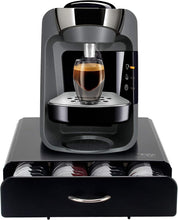 Ever Rich  Tassimo Pod Holder  64pcs  T-Disc Coffee Capsules  Bosch Tassimo Stand & Pod Storage Drawer  Anti-Vibration Design I Comes With a Micro Fiber Cleaning Cloth (Metal/Black) (64)