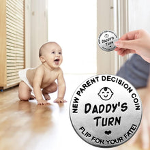 huishi Funny Decision Coin for New ParentsGifts for Mum DadNewborn Baby GiftsFlip Coin DecisionMother's Day, Baby Shower GiftBirthday, Anniversary, Stainless Steel (Silver)